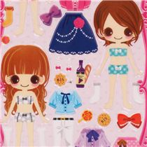 glitter traditional costume girls dress up doll 3D stickers - Sticker ...