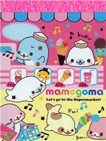 kawaii Mamegoma mini Memo Pad baby seals ice cream - Memo Pads ...