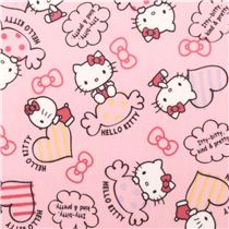 light pink Hello Kitty sweet heart bow oxford fabric - Hello Kitty ...