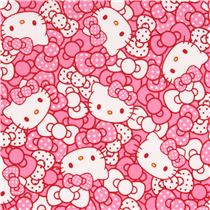 pink Hello Kitty cute face and bow fabric by Kokka - Hello Kitty Fabric ...
