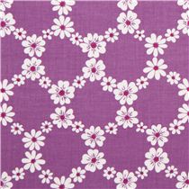 purple flower fabric with floral print by Michael Miller USA - Flower