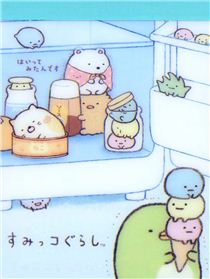 Sumikkogurashi animals in corner fridge mini Note Pad - Memo Pads ...