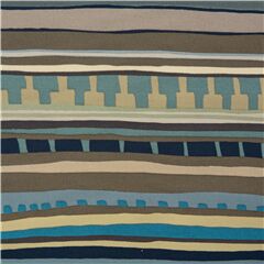 Tissu Oxford lourd bleu et taupe avec des rayures et des bandes Tissu par Alexander Henry
