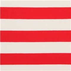 Tissu jersey avec des rayures crme clair et rouges Tissu par Art Gallery Fabrics