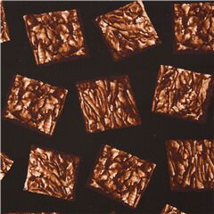 Tissu noir avec des brownies, des desserts, Tissu par Timeless Treasures