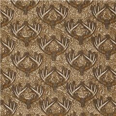 Braungraues Holz Jagd Tarnmuster Hirschgeweih Stoff von Sykel Enterprises
