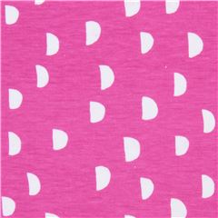 Tissu en jersey Cotton and Steel violet avec des demi-cercles, demi-lunes blancs coupon (coupon)