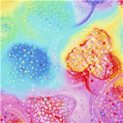 Tissu numrique feuilles d'arbres arc-en-ciel et tourbillons Tissu par Timeless Treasures