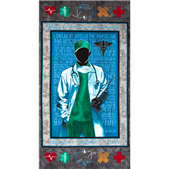 Docteur Serment D’Hippocrate Panneau Silhouette Tissu par Sykel Enterprises