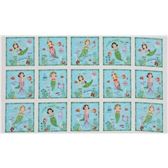 Tissu  panneaux avec des sirnes multicolores Tissu par Elizabeth's Studio