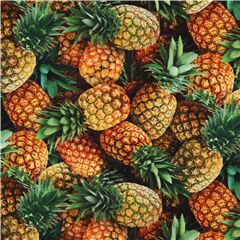 Tissu avec pleins d'ananas entasss, des fruits tropicaux Tissu par Elizabeth's Studio