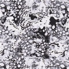 Tissu en coton ton sur ton  pois blancs dans un motif abstrait noir et gris Tissu par Sykel Enterprises