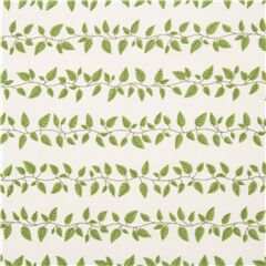 Tissu japonais blanc feuilles de vignes vertes illustres en ranges, feuillage Tissu par Cosmo