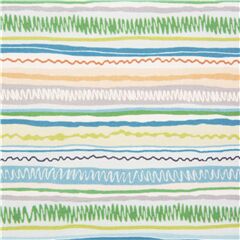 Rayures De Jungle Zigzag Colores Et Gribouilles Tissu par Michael Miller