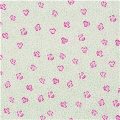 Tissu en coton blanc petites roses graphiques feuilles vertes Tissu par Liberty Fabrics