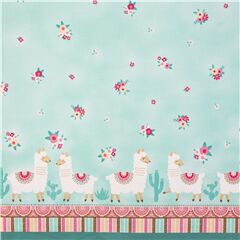Lama Nirvana Bordure Double Florale Tissu par Michael Miller