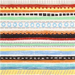 Tissu en coton avec des rayures multicolores routes et pistes Tissu par Michael Miller