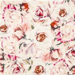 Rosige Kollektion Florale Creme-Rosen Stoff von Michael Miller