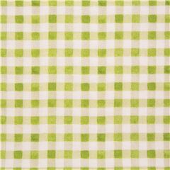Vichy De Pique-Nique Vert Blanc Peint Tissu par Michael Miller