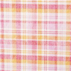Tissu en coton  carreaux blanc rose corail orange Tissu par Michael Miller