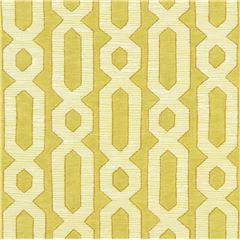 Tissu jaune chartreuse avec des motifs en bandes Tissu par Moda