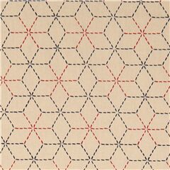Tissu au coloris naturel avec un motif asanoha toiles zigzags Tissu par Robert Kaufman