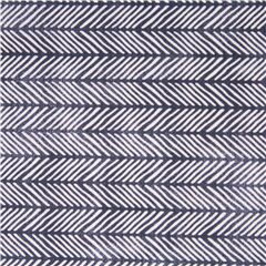 Tissu en coton blanc avec des chevrons bleu marine Tissu par Michael Miller