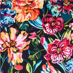 Fleurs Peintes Tons Bijou Tissu par Stof France