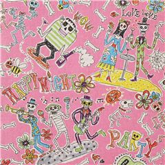 Squelettes De Dessin Anim Jour Des Morts Da De Muertos Tissu par Japanese Indie