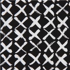 Tissu Robert Kaufman noir avec des croix blanches Tissu par Robert Kaufman