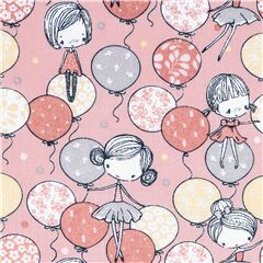 Filles Esquisses Sur Des Ballons Tissu par Stof France