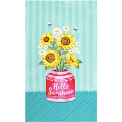 Tissu  panneaux en coton turquoise tournesols et pquerettes Tissu par Michael Miller