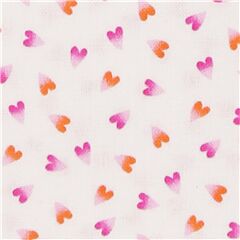 Tissu import des tats-Unis mini coeurs roses orange Tissu par Timeless Treasures