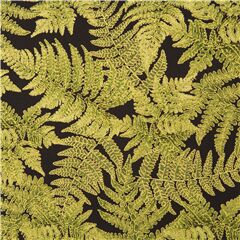 Tissu en coton noir feuilles de fougres vert mtallique Tissu par Timeless Treasures