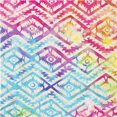 Tissu batik arc-en-ciel ranges de losanges effet teint Tissu par Timeless Treasures