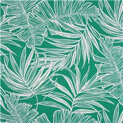 Tissu vert meraude avec des feuilles tropicales Tissu par Trans-Pacific Textiles