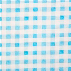 Vichy De Pique-Nique Bleu Blanc Peint Tissu par Michael Miller