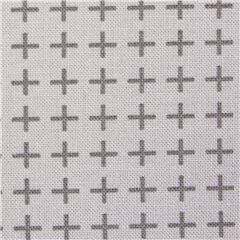 Tissu en coton gris ple avec une grille forme de croix grises Tissu par Michael Miller