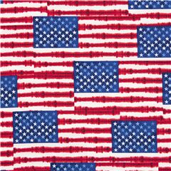 Tissu en coton rouge, blanc et bleu drapeaux empils teints Tissu par Timeless Treasures