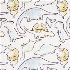 Tissu en coton blanc avec des dinosaures trs mignons Tissu par Timeless Treasures