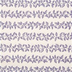 Tissu japonais blanc feuilles de vignes  contours bleus en ranges, feuillage Tissu par Cosmo