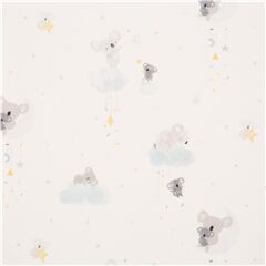 Tissu blanc avec des koalas, des nuages, des mobiles suspendus Tissu par Dear Stella