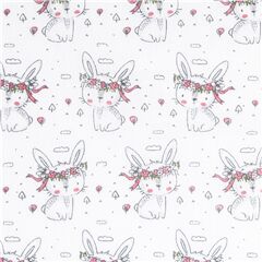 Lapins Mignons Guirlande De Fleurs Tissu par Stof France