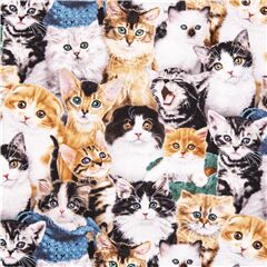 100% Cotton Kitty Animals Fat Quarter Black Cat Quilting Cocoland Cats and House Cat Patchwork Japanese fabric Japanese Print
