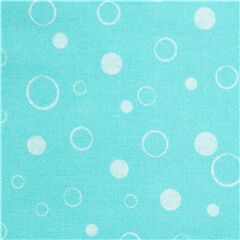 Bulles Estampilles Blanc Aqua Tissu par Michael Miller