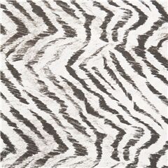 Tissu noir, gris-vert et blanc avec des rayures de peau de zbre Tissu par Hokkoh