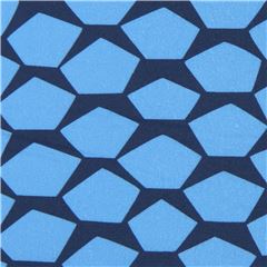 Tissu en popeline coton bleu, pentagones, Manhattan Digital Print Tissu par Robert Kaufman