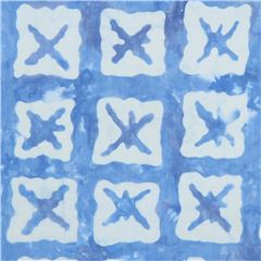 Tissu batik bleu avec des croix Tissu par Trans-Pacific Textiles