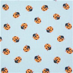 Tissu bleu avec des coccinelles thme des insectes rtro vibe Tissu par Michael Miller