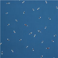 Tissu popeline polyester ultralarge bleu avec des surfers Tissu par Robert Kaufman